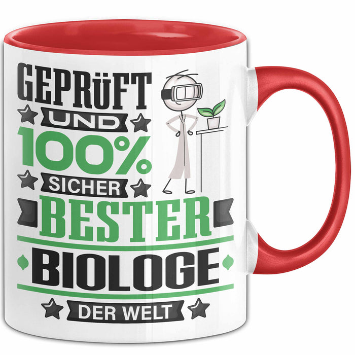 Biologe Geschenk Lustiger Spruch für Biologe Geschenkidee Bester Biologe Der Welt Rot Trendation