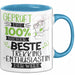 Beste Trekking-Enthusiastin Der Welt Tasse Geschenk für Eine Trekking-Enthusiastin Geprüft Und Sicher Geschenkidee Geburtstag Weihnachten Blau Trendation