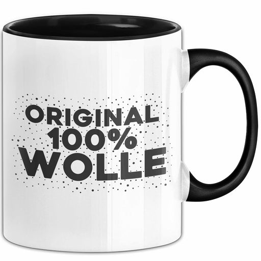 Wolle Tasse Original 100% Wolle Geschenk Schwarz Trendation