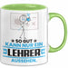 Lehrer Geschenk Tasse So Gut Kann Nur Ein Lehrer Aussehen Geschenkidee Kaffee-Becher Grün Trendation