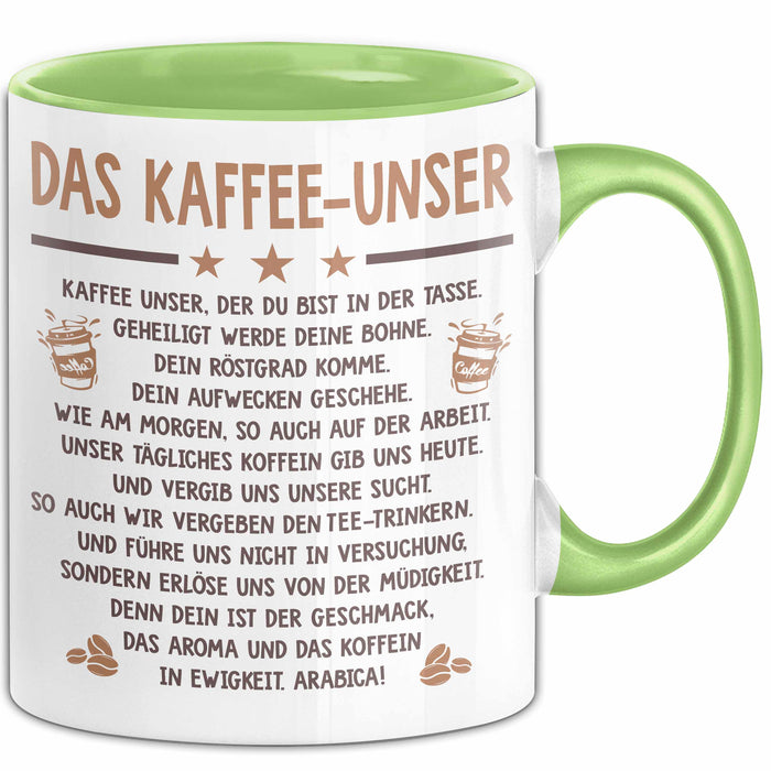 Kaffeeliebhaber Tasse Geschenk Lustige Geschenkidee Spruch Das Kaffee Unser Grün Trendation