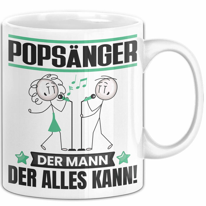 Popsänger Tasse Geschenk für Popsänger Der Mann Der Alles Kann Geschenkidee zum Geburtstag Weiß Trendation