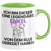 Enkel Geschenk Tasse Lustige Geschenkidee Geburtstag für Enkel Ich Bin Dieser Legendäre Enkel Von Dem Alle Geredet Haben Kaffee-Becher Grün Trendation