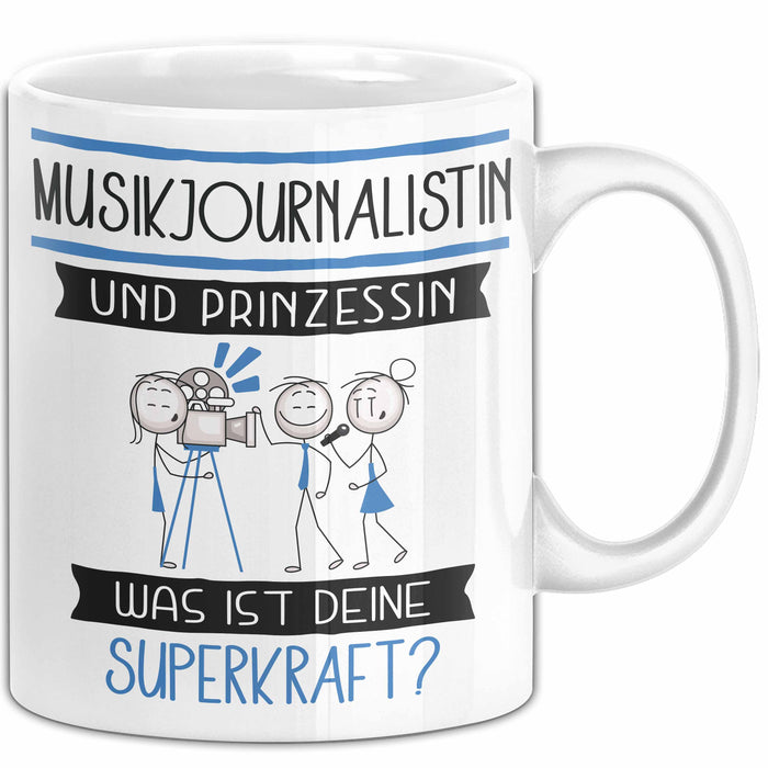 Musikjournalistin Und Prinzessin Tasse Geschenk Für Eine Musikjournalistin Geburtstag Was Ist Deine Superkraft Weiß Trendation