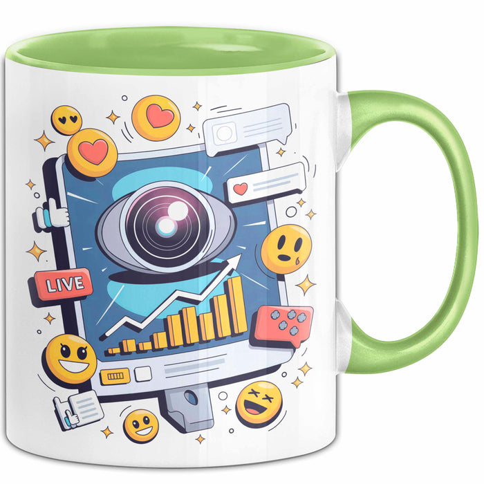 Live Streamer Tasse Geschenk Lustige Geschenkidee Spruch Für Online Kreative Grün Trendation