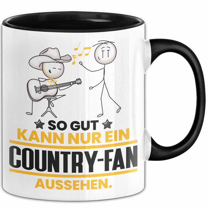 Country-Fan Geschenk Tasse So Gut Kann Nur Ein Country-Fan Aussehen Geschenkidee Kaffee-Becher Schwarz Trendation