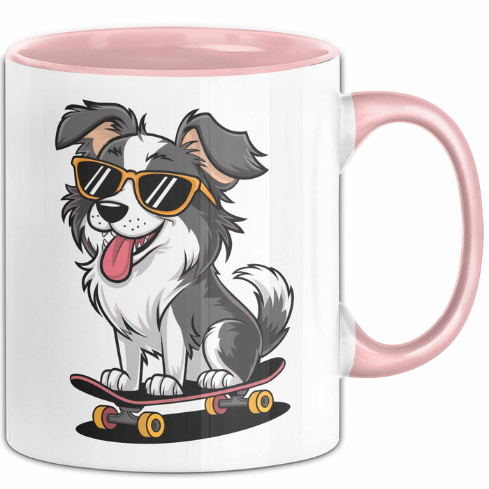 Hund Tierliebhaber Skateboard Tasse Geschenk Lustige Geschenkidee Spruch Rosa Trendation