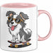 Hund Tierliebhaber Skateboard Tasse Geschenk Lustige Geschenkidee Spruch Rosa Trendation