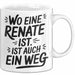 Renate Tasse Geschenk Wo Eine Renate Ist Ist Auch Ein Weg Geschenkidee Becher mit Name Weiß Trendation