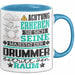 Drummer Geschenk Tasse Lustiger Spruch Erheben Sie Sich Der Drummer Betritt den Raum Blau Trendation