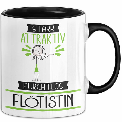 Flötistin Tasse Geschenk Becher Stark Attraktiv Furchtlos Flötistin Lustige Geschenkidee Trendation