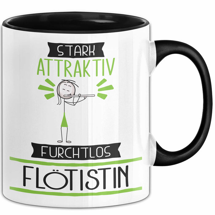 Flötistin Tasse Geschenk Becher Stark Attraktiv Furchtlos Flötistin Lustige Geschenkidee Trendation