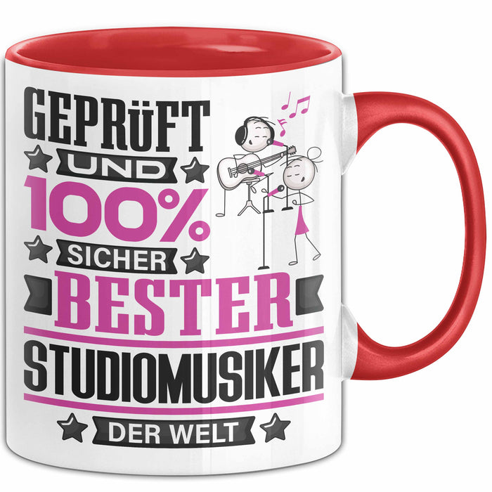 Studiomusiker Geschenk Lustiger Spruch für Studiomusiker Geschenkidee Bester Studiomusiker Der Welt Rot Trendation