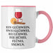 Trendation - Ein Glühwein Tasse Lustig Spruch Glühweinbecher mit Henkel Doppelwandig Glühweintassen Gläser Weihnachtsmarkt Becher Tassen Geschenk - Ein Glühwein Swei Rosa Trendation