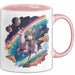 Weltall Katze Faultier Lama Regenbogen Tasse Geschenk Tier Rosa Trendation