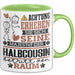 Halbcousin Geschenk Tasse Lustiger Spruch Erheben Sie Sich Der Halbcousin Betritt den Raum Grün Trendation