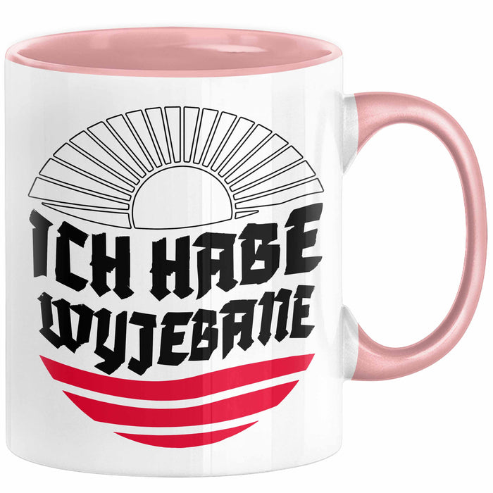 Polen Tasse Spruch Ich Habe Wyjebane Polska Geschenkdiee Kaffee-Becher Rosa Trendation