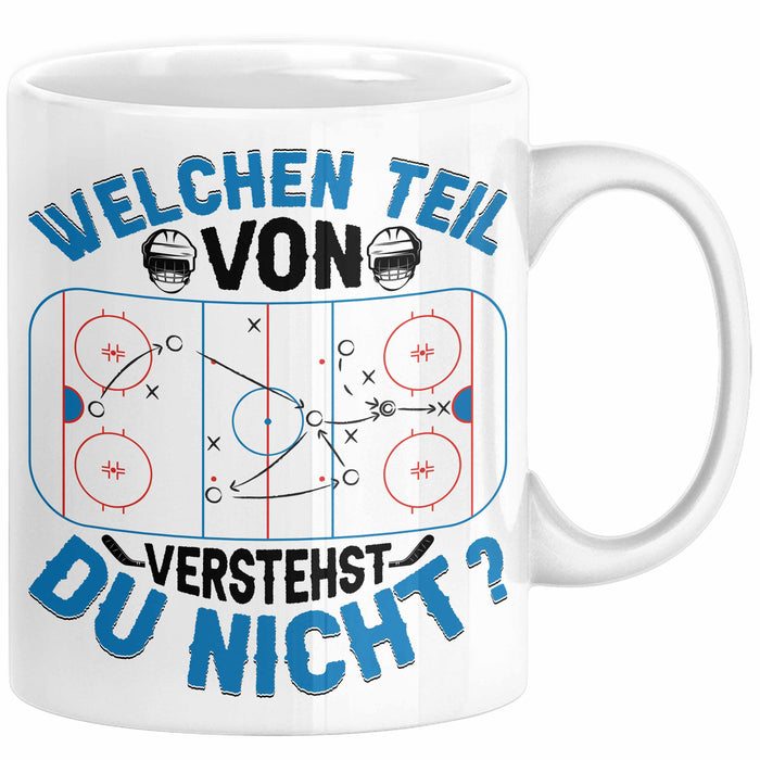 Eishockey Trainer Geschenk Tasse Coach Eis-Hockey Spieler Geschenkidee Eishockeyspieler Geschenkdiee Welchen Teil Von Verstehst Du Nicht Kaffee-Becher Weiß Trendation