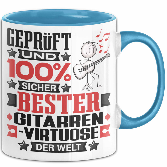 Gitarrenvirtuose Geschenk Lustiger Spruch für Gitarrenvirtuose Geschenkidee Bester Gitarrenvirtuose Der Welt Blau Trendation
