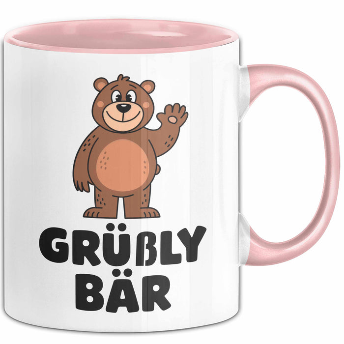 Bär Tierliebhaber Tasse Geschenk Lustige Geschenkidee Spruch Grüßly Bär Rosa Trendation