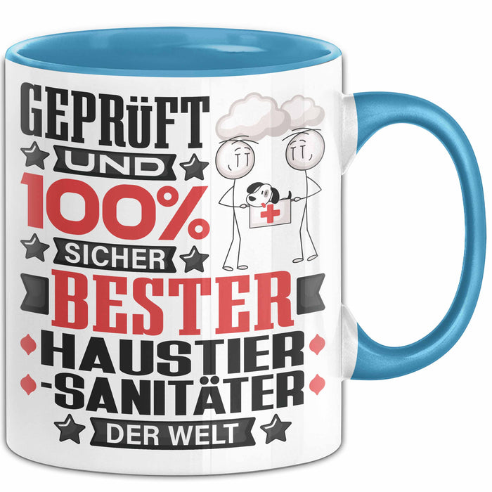 Haustiersanitäter Geschenk Lustiger Spruch für Haustiersanitäter Geschenkidee Bester Haustiersanitäter Der Welt Blau Trendation