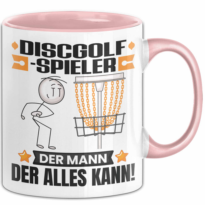 Discgolf-Spieler Tasse Geschenk für Discgolf-Spieler Der Mann Der Alles Kann Geschenkidee zum Geburtstag Rosa Trendation