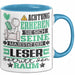 Leser Geschenk Tasse Lustiger Spruch Erheben Sie Sich Der Leser Betritt den Raum Blau Trendation
