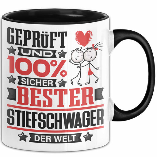 Stiefschwager Geschenk Lustiger Spruch für Stiefschwager Geschenkidee Bester Stiefschwager Der Welt Schwarz Trendation