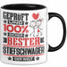 Stiefschwager Geschenk Lustiger Spruch für Stiefschwager Geschenkidee Bester Stiefschwager Der Welt Schwarz Trendation
