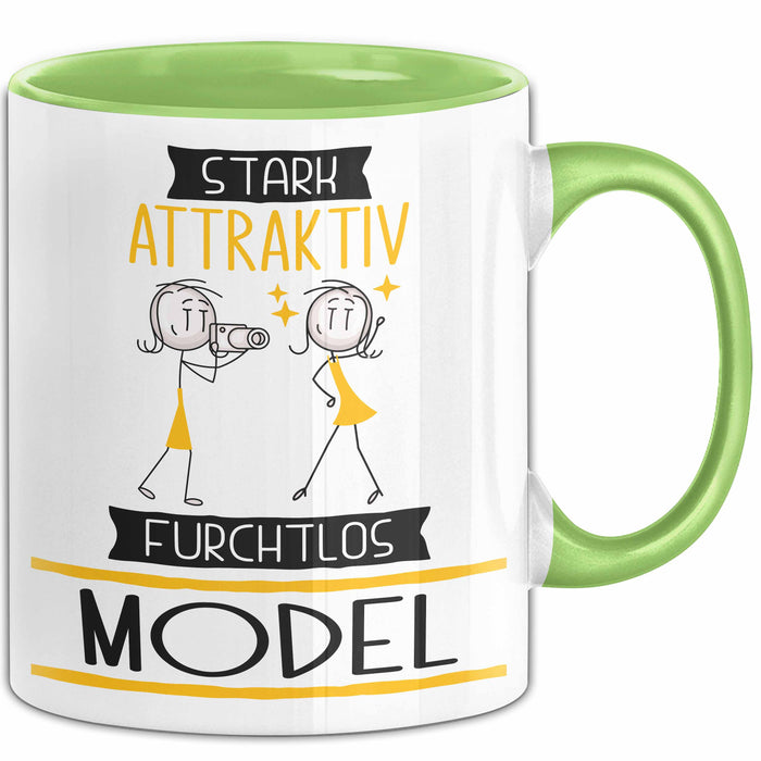 Model Tasse Geschenk Becher Stark Attraktiv Furchtlos Model Lustige Geschenkidee Grün Trendation