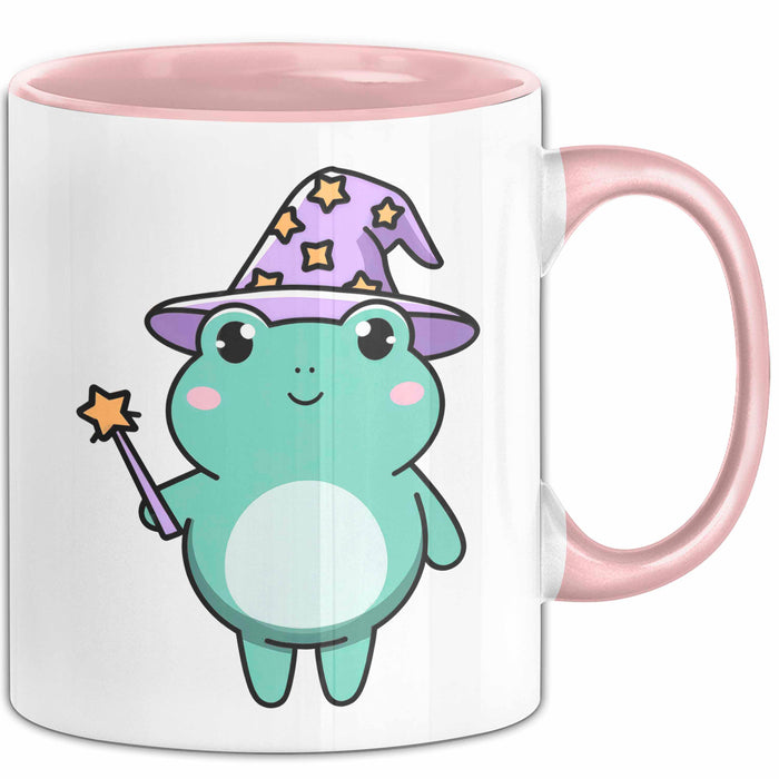 Frosch Tier Zauberer Tasse Geschenk Lustige Geschenkidee Spruch Rosa Trendation