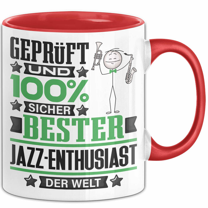 Jazz-Enthusiast Geschenk Lustiger Spruch für Jazz-Enthusiast Geschenkidee Bester Jazz-Enthusiast Der Welt Rot Trendation