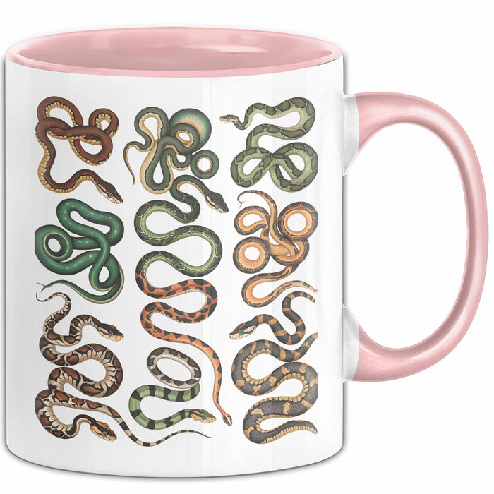 Reptil Schlangen Tier Tasse Geschenk Lustige Geschenkidee Spruch Rosa Trendation