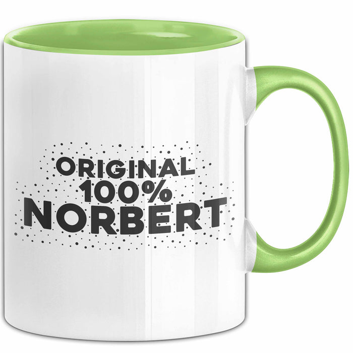 Norbert Tasse Original 100% Norbert Geschenk Grün Trendation