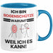 Bogenschütze Geschenk Tasse Lustiger Spruch Ich Bin Bogenschütze Warum Weil Ich Es Kann Geschenkidee Bester Bogenschütze Geburtstag Kaffee-Becher Blau Trendation