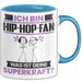 Hip-Hop-Fan Tasse Geschenk für Hip-Hop-Fan Geburtstag Lustiger Spruch Kaffee-Becher Was Ist Deine Superkraft Blau Trendation
