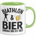 Biathlon Tasse Geschenk Wintersport Geschenke Biathlon Und Bier Darum Bin Ich Hier Ski Skifahrer Grün Trendation
