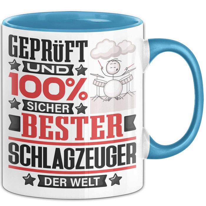Schlagzeuger Geschenk Lustiger Spruch für Schlagzeuger Geschenkidee Bester Schlagzeuger Der Welt Blau Trendation