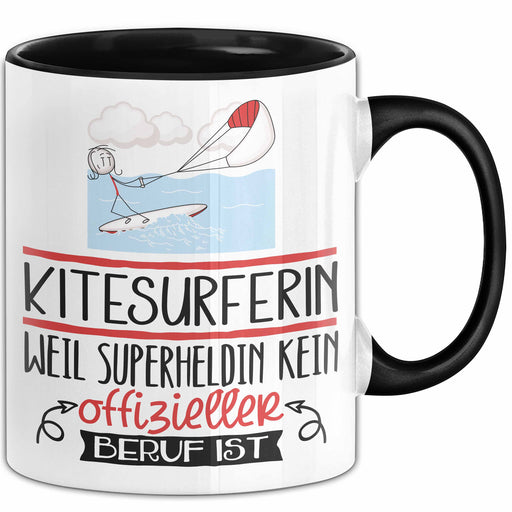 Kitesurferin Geschenk Tasse Lustiger Spruch Kitesurferin Weil Superheldin Kein Offizieller Beruf Ist Geschenkidee Trendation