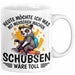 Lustige Tasse Waschbär Heute Möchte Ich Was Mit Menschen Machen Schubsen Wäre Toll Sarkasmus Ironier Humor Kaffee-Becher Weiß Trendation