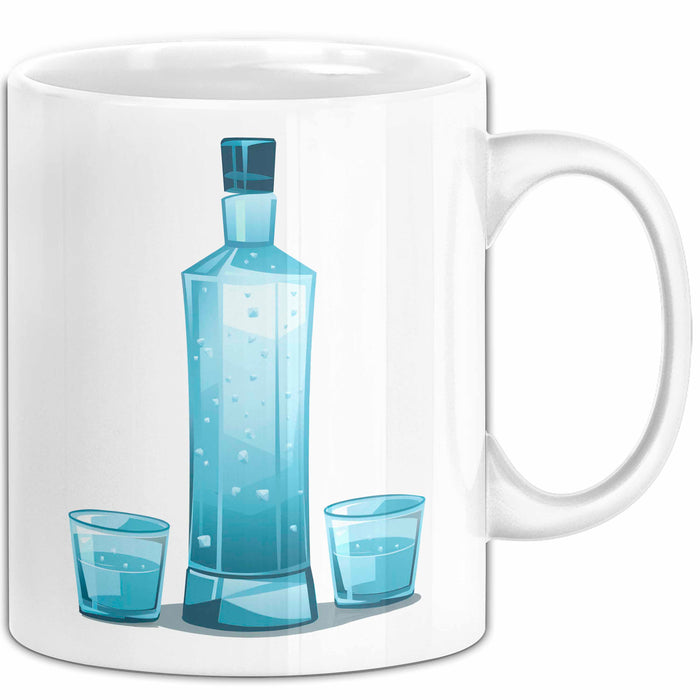 Wodka Trinker Tasse Geschenkidee für Spirituosen Liebhaber Weiß Trendation
