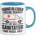 Sanitäter Tasse Geschenk Ruhig Bleiben Ich Bin Sanitäter Und Regel Das Geschenkidee Rettungssanitäter Blau Trendation