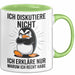 Sarkastischer Pinguin Tasse Geschenk Lustige Geschenkidee Spruch Ich Diskutiere Nicht Ich Erkläre Nur Warum Ich Rcht Habe Grün Trendation