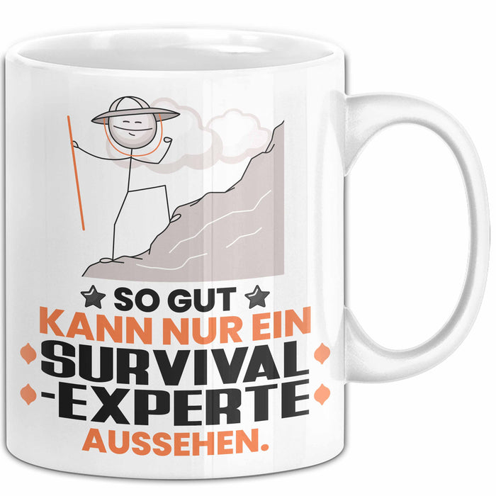Survival-Experte Geschenk Tasse So Gut Kann Nur Ein Survival-Experte Aussehen Geschenkidee Kaffee-Becher Weiß Trendation