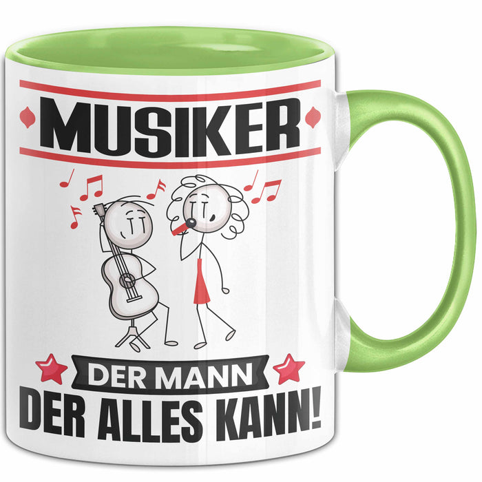 Musiker Tasse Geschenk für Musiker Der Mann Der Alles Kann Geschenkidee zum Geburtstag Grün Trendation
