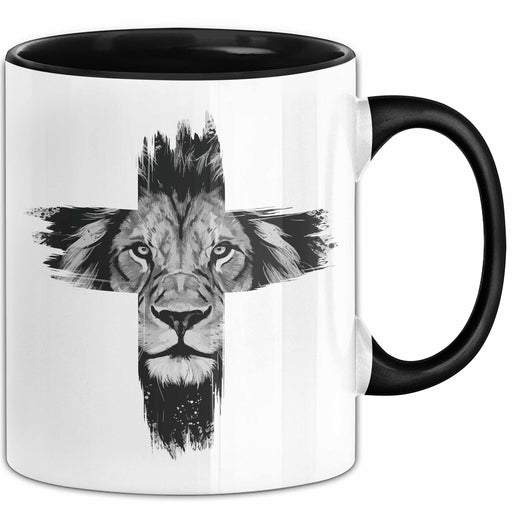 Christen Tasse Geschenk Christlich Glauben Kirche Geschenkidee Für Jesus-Fans Kreuz Löwe Trendation