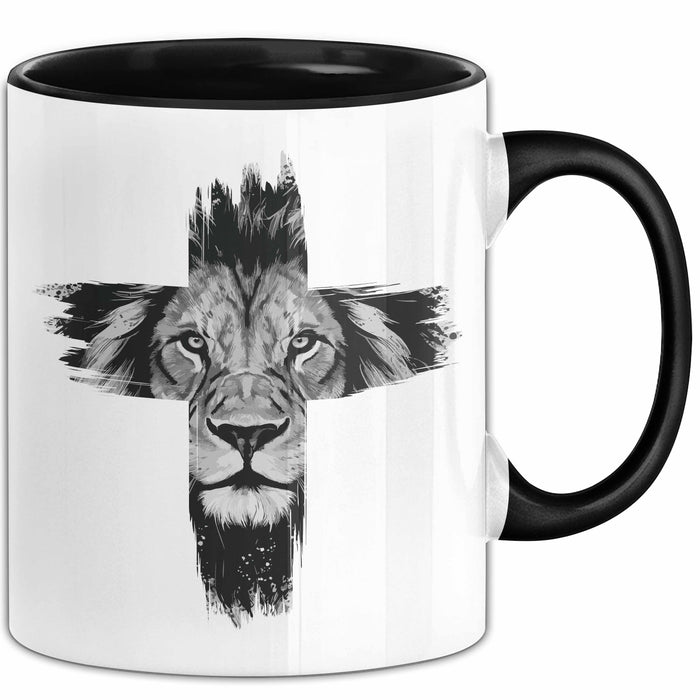 Christen Tasse Geschenk Christlich Glauben Kirche Geschenkidee Für Jesus-Fans Kreuz Löwe Trendation