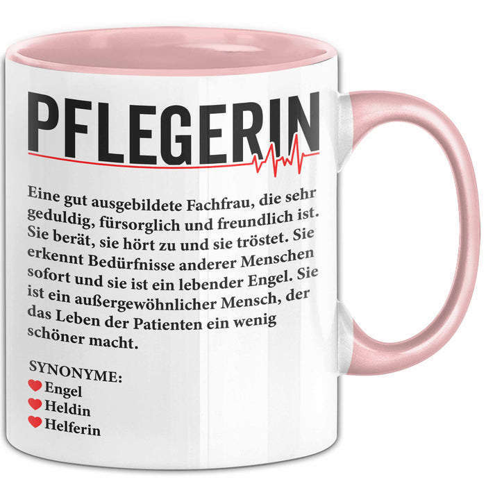 Pflege Krankenschwester Wertschätzung Tasse Geschenk Lustige Geschenkidee Spruch Pflegerin Rosa Trendation