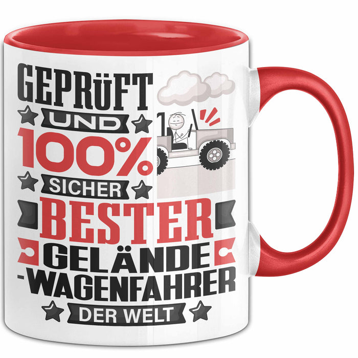 Geländewagenfahrer Geschenk Lustiger Spruch für Geländewagenfahrer Geschenkidee Bester Geländewagenfahrer Der Welt Rot Trendation