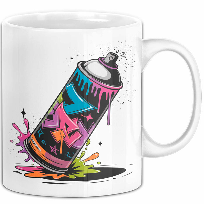 Graffiti Künstler Tasse Geschenkidee für Streetart Fan Weiß Trendation